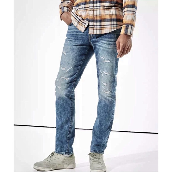 AE Men’s Cozy Airflex + Slim Fit Jeans, size 30 x 34 - Picture 1 of 11